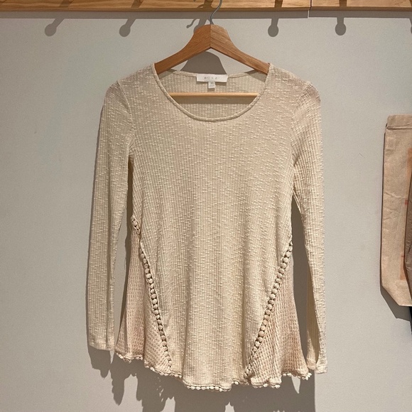 Anthropologie Cream Colour Long Sleeve Top - Picture 3 of 10